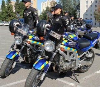 Полицейский мотопатруль в Украине